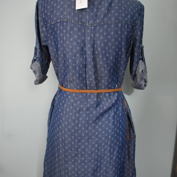 NWT Kenneth Cole Collared Denim Mini Dress - Picture 4 of 5